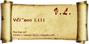 Vámos Lili névjegykártya